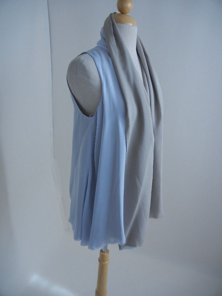 Spring 2011 Karolina Zmarlak Light Blue Beige Gray Silk Drape Edgy