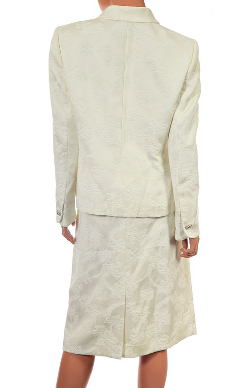 New $240 Kasper Womens Jacquard Skirt Jacket Suit Set Sz 12 L Large