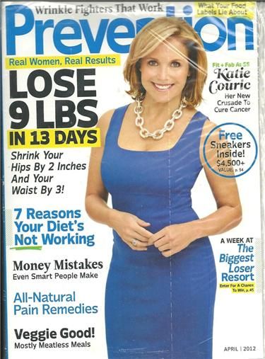 Prevention February 2012 Katie Couric Fit Fab at 55