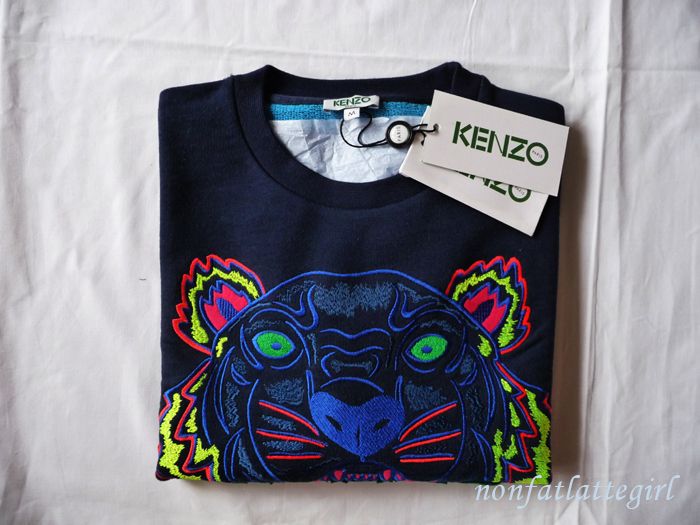 New SS 2013 Kenzo Paris Tiger Sweater sweat Shirt Jumper Blue Women