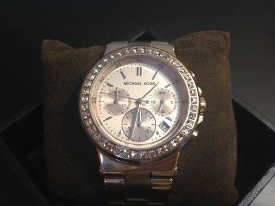 Michael Kors Rose Gold Glitz Bezel Chronograph Watch MK5586
