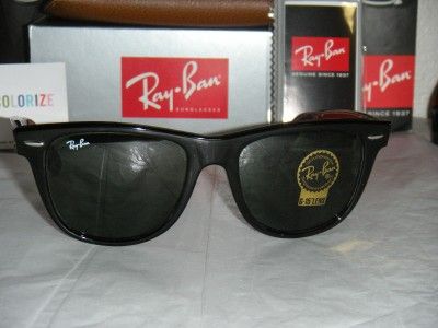 Ray Ban Wayfarer RB 2140 901 Black G 15 54mm Large