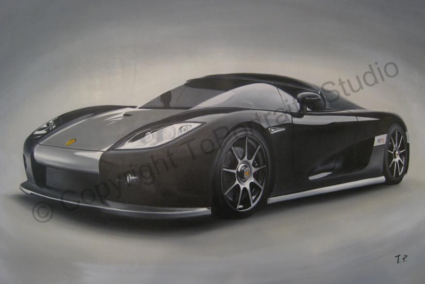 Koenigsegg CCX Black SA 2006 Canvas Oil Art Painting