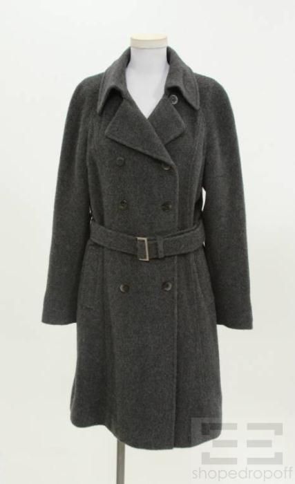 Kuna Charcoal Grey Alpaca Wool Double Breasted Coat Size 1