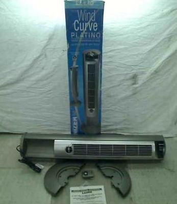 Lasko 2551 Wind Curve Platinum Tower Fan with Remote Control Fresh Air