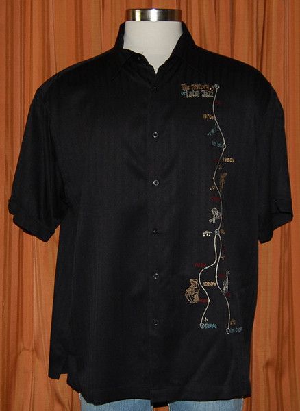 Havanera Co History of Latin Jazz Black Shirt Mens XXL