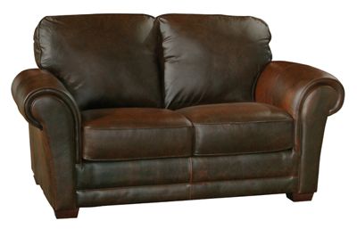 New Luke Leather Italian Leather Chocolate Brown Sofa Loveseat Mark