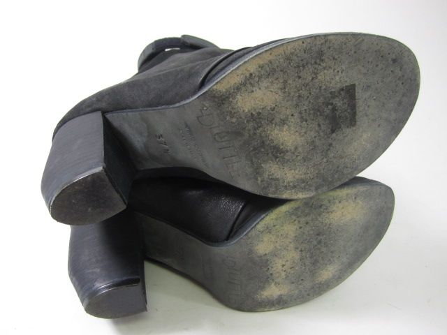 LD Tuttle Black Suede Deep Slouch Booties Sz 37 5 7 5