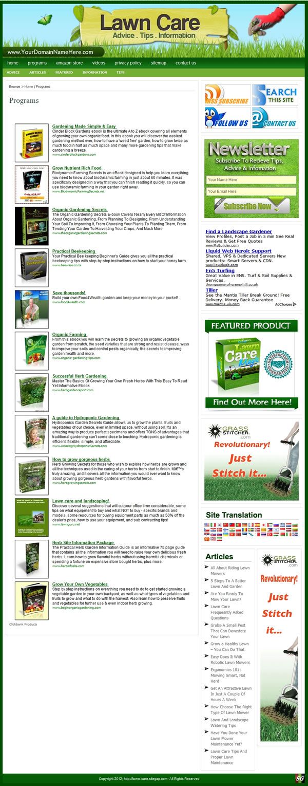 New Established Lawn Care Website for Sale Websites by SITEGAP