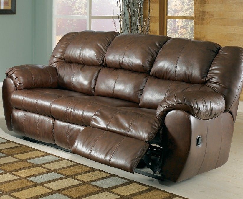 Family Sonoma Saddle Reclining Leather Sofa Loveseat