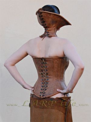 Leder Korsett Corsage Steampunk Corset Maßanfertigung