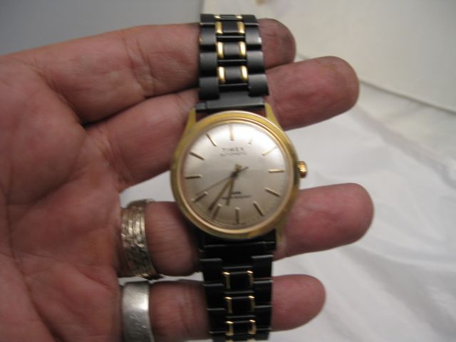 Vintage 1970 Timex Automatic w PVD Gold PL Steel Band