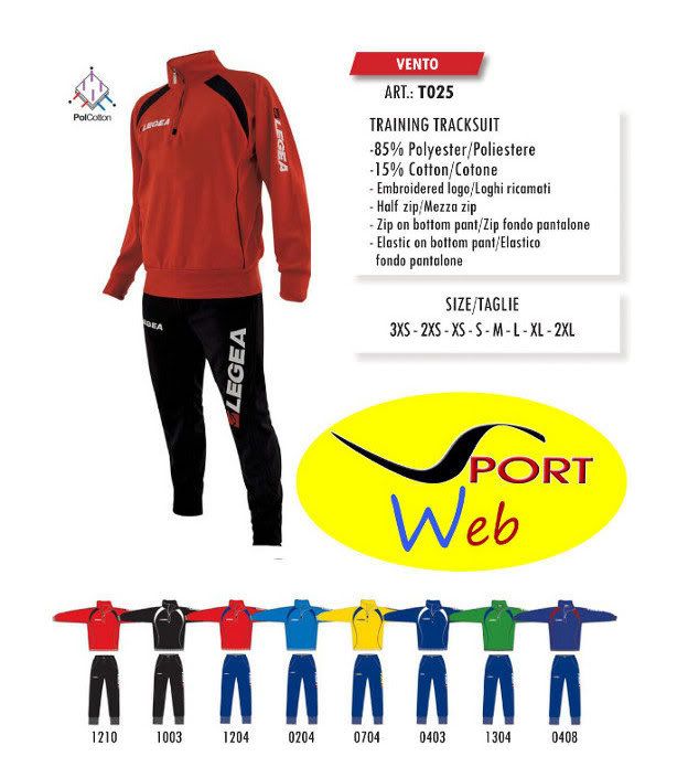 Legea Vento Tuta Sportiva Allenamento Training Tracksuit