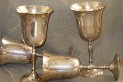 Vintage Leonard EPNS Silver Goblets Lot of 4