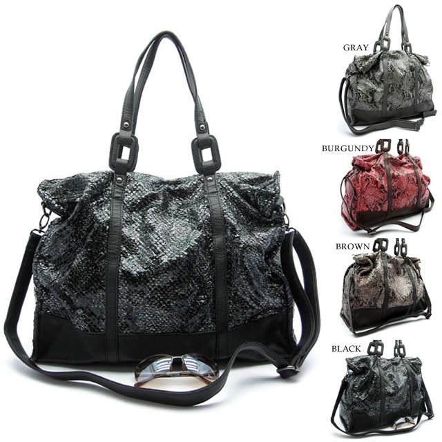 Skin Python Shoulder Bag Hobo Satchel Tote Purse Animal Print Handbag