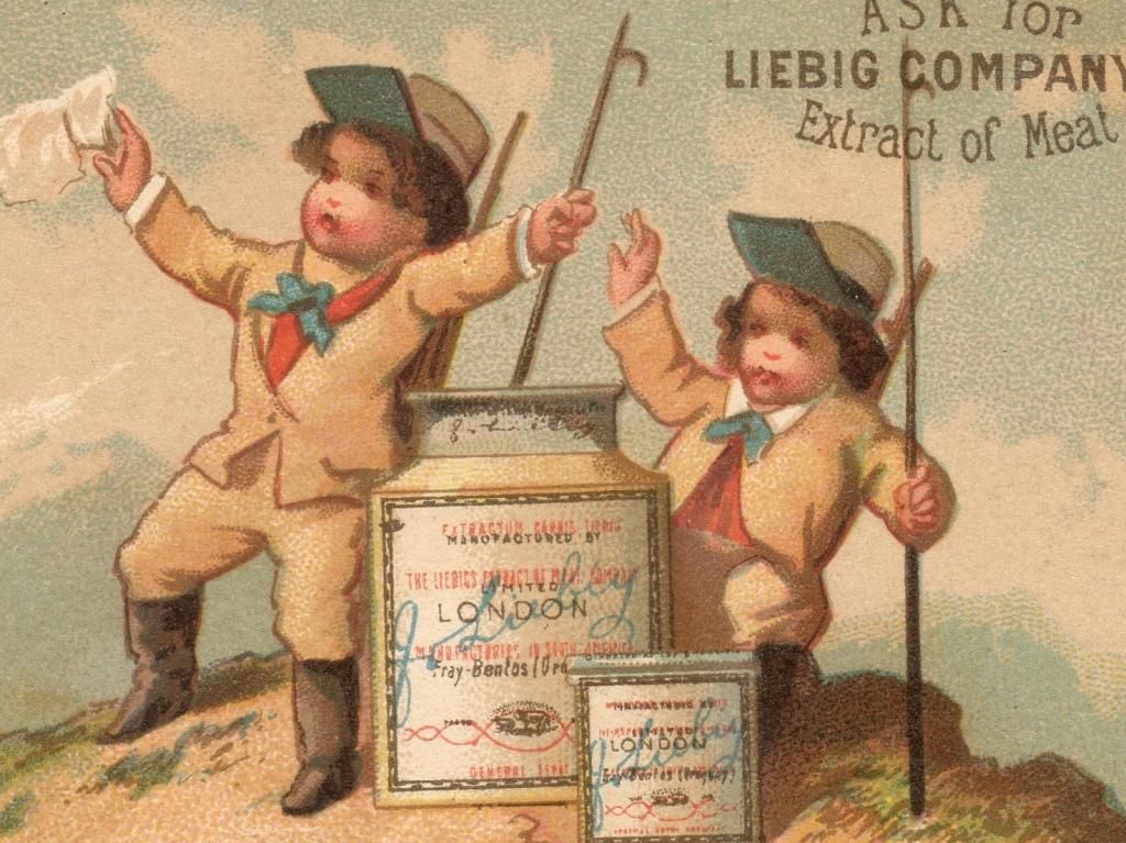 1873 LIEBIG   S #0042 Children with Pots jars Mountain Meat Victorian