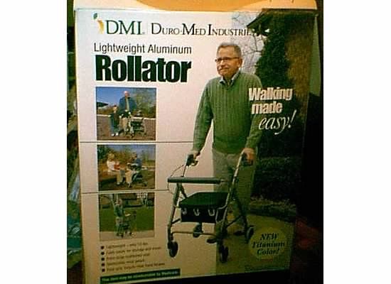 Duro Med Lightweight Aluminum Rollator Walker EX Large Cushioned Seat