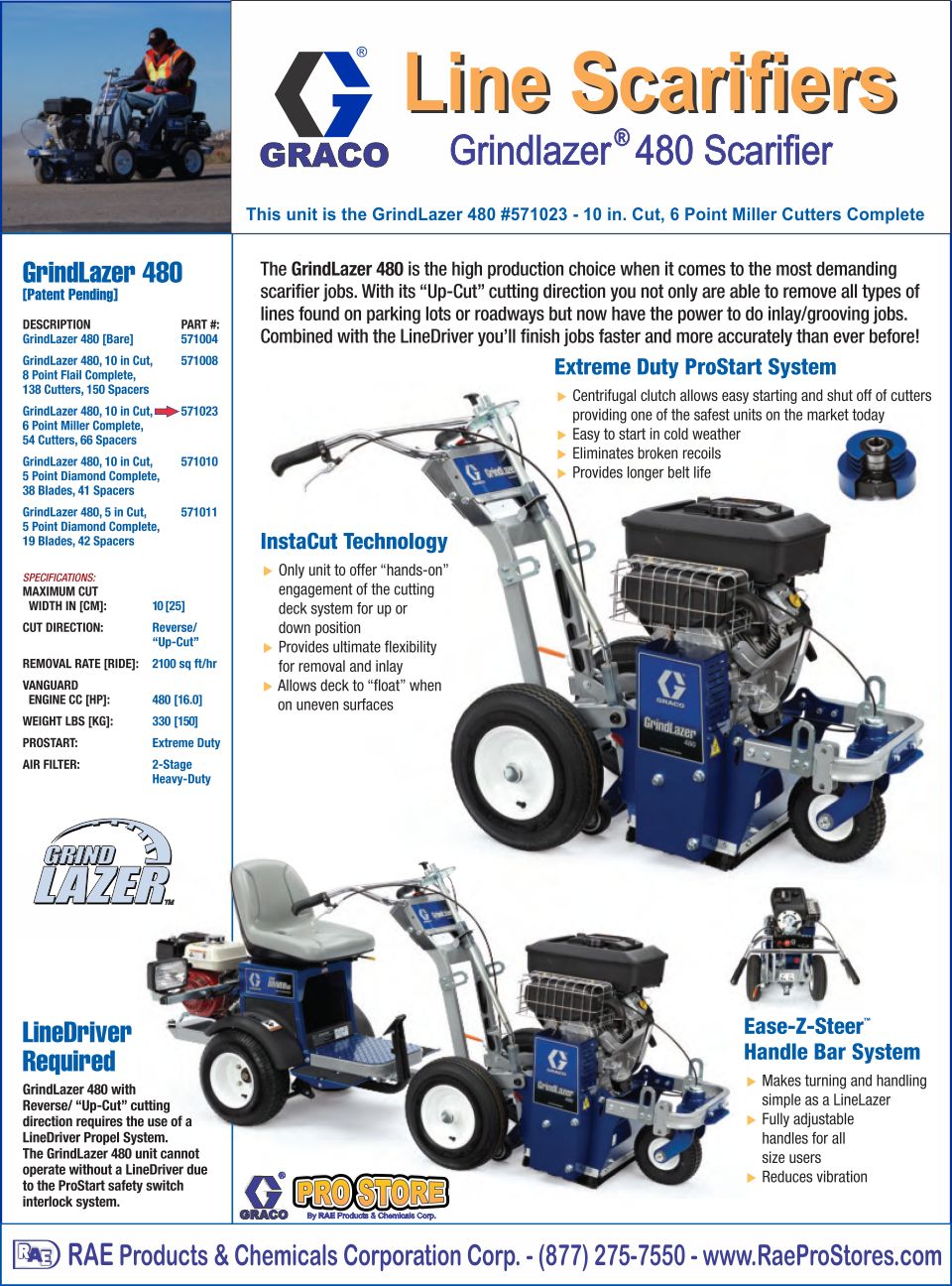 Graco Grindlazer Line Scarifer and paint remover   480 Miller Complete