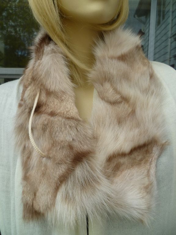 Genuine Textured Sheared Fox Fur Scarf Wrap