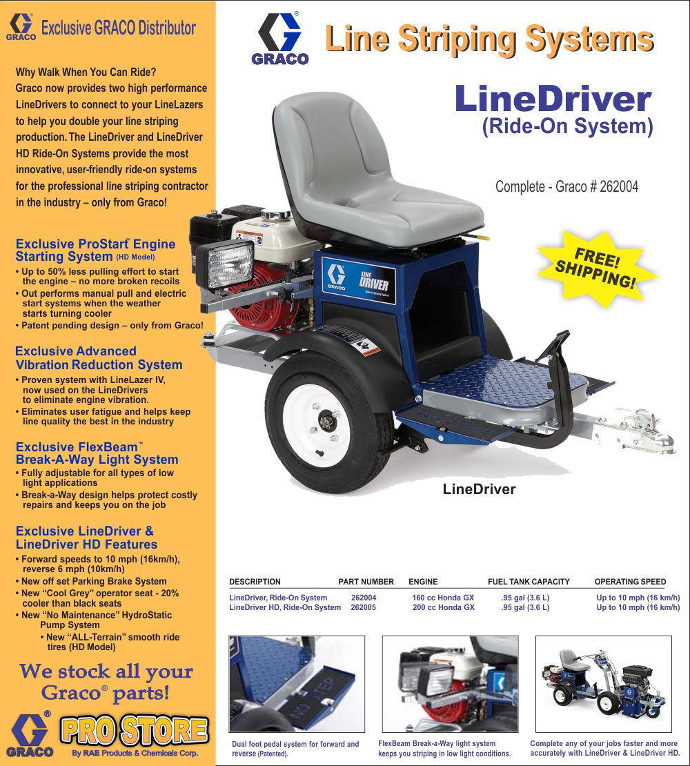 Graco Linedriver Ride on for Striper 160cc 262004