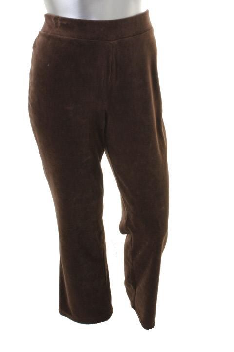 New York New Brown Stretch Velour Lounge Pants Plus 1x BHFO