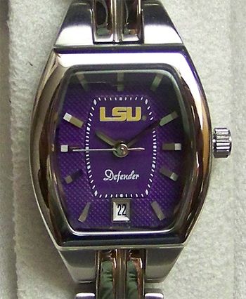 LSU Tigers Fossil Womens Watch Ladies Three Hand Date Cushion LI3022