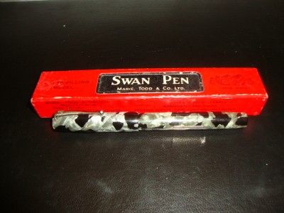 mabie todd & co swan self filler fountain pen with 14ct gold nib.with