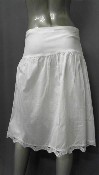 Lucy Love Junior s A Line Knee Length Skirt White Solid Designer