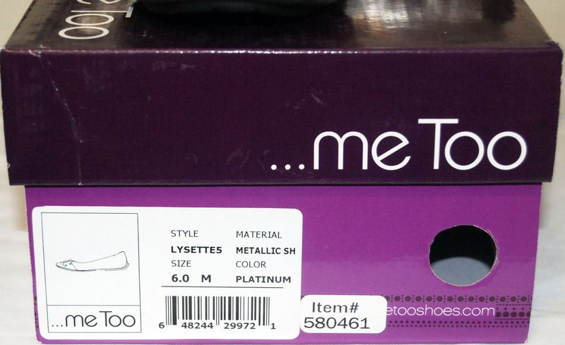 New Me Too Lysette Platinum Metallic Size 6 8 Ballerina Flat 580461