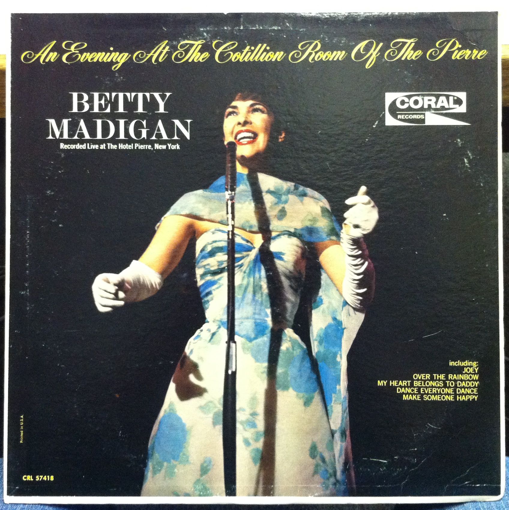 BETTY MADIGAN an evening at cotillion room LP VG+ CRL 57418 Mono 1958