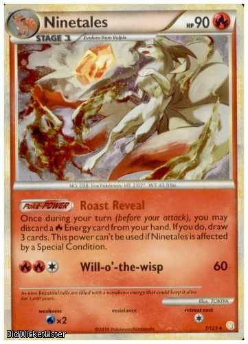 HGSS 7 Ninetales RARE Holofoil Pokemon Card Heart