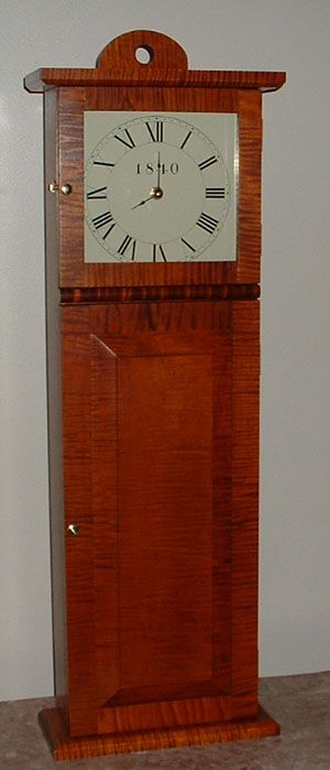 Maple  Reproduction Shaker Hanging Clock With Hand Cut  Dovetails