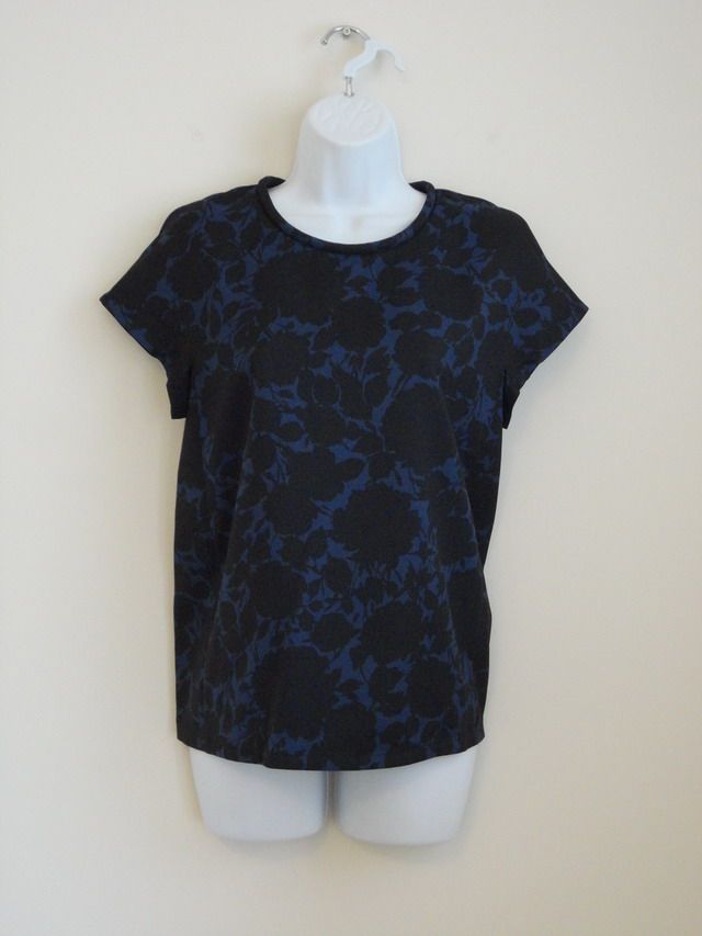 New Marc Jacobs New Prussian Blue Multi Clarice Flower Top Blouse