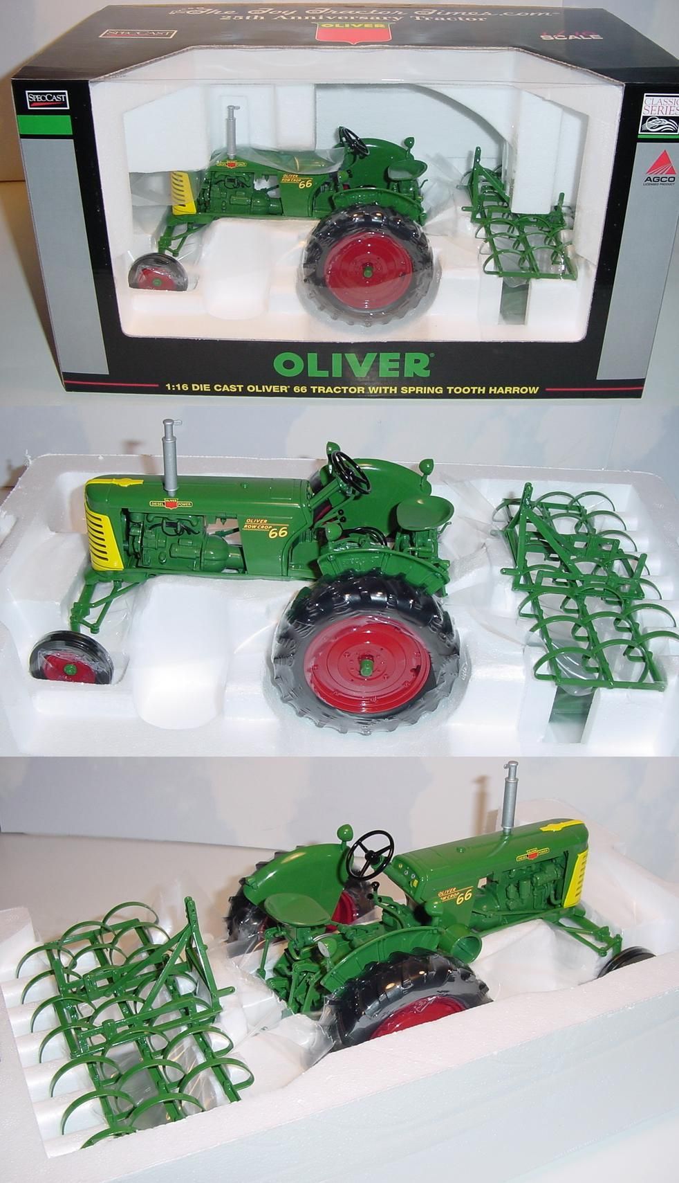 16 Oliver 66 Row Crop w Spring Tooth Harrow NIB