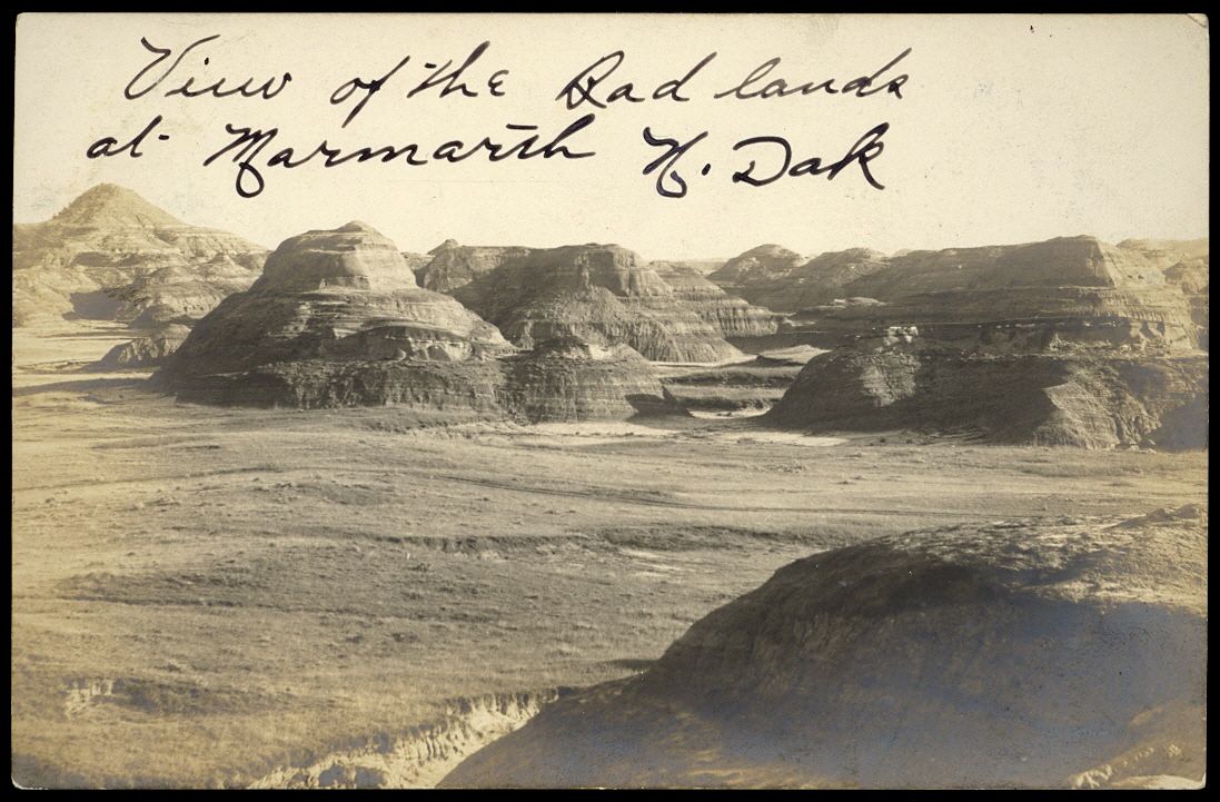Marmarth ND North Dakota Badlands 1908 RPPC