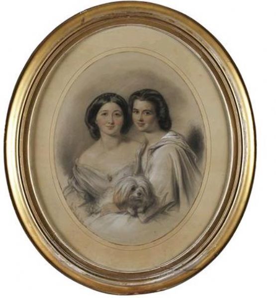 artist edmund havell 1819 1894 england title mary and caroline