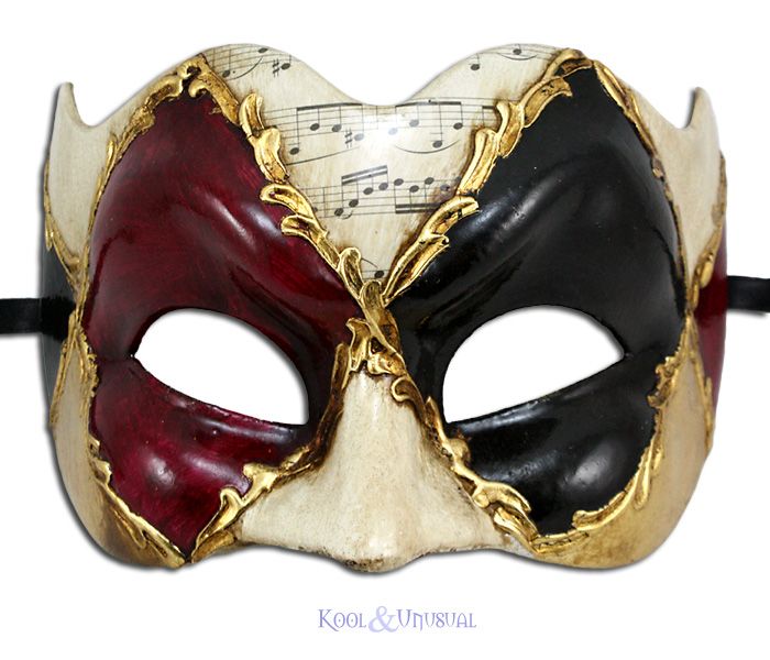 Harlequin Ruby Zane Venetian Masquerade Mask for Men Gold Made in