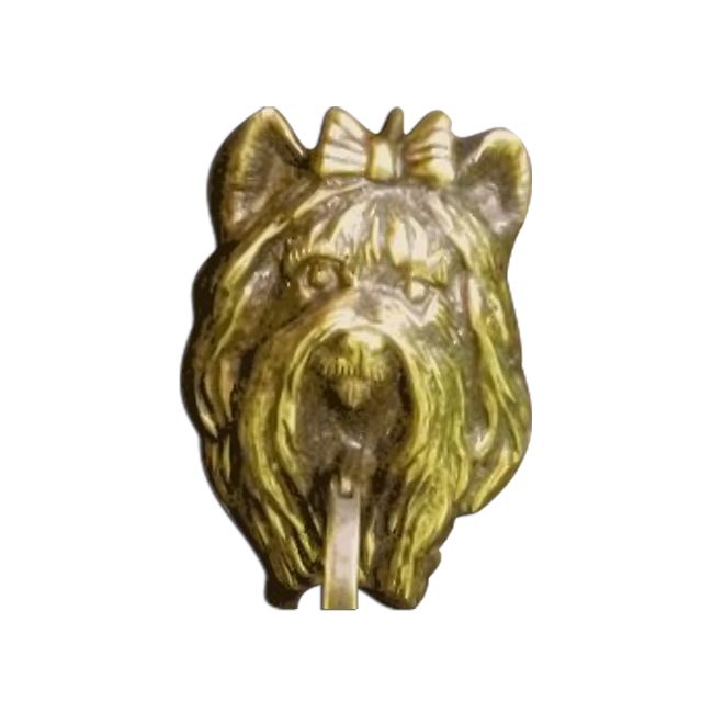 Mayer Mill Brass Decorative Polished Antique Yorkie Door Knocker