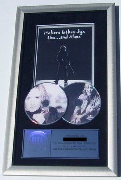 Melissa Etheridge RIAA Certified Platinum DVD Award