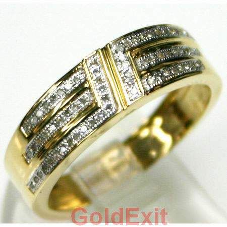 Mens 14kt Gold Diamond H SI1 2 Wedding Engagement Anniversary Band