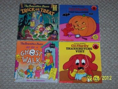 Lot 30 Halloween Thanksgiving Books Berenstain Bear Franklin Biscuit