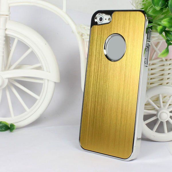 Gold Luxury Brushed Metal Aluminum Hard Case for iPhone 5 5g Stylus