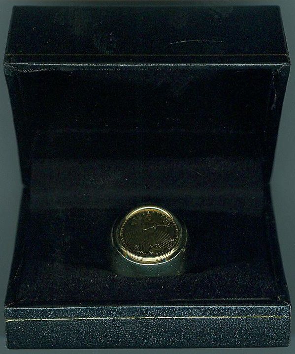 Mens 13 7 Gram 14k Yellow Gold American Eagle Coin Ring
