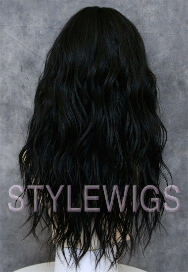 Heat Safe Long Messy Waves Wavy w Bangs Darkest Brown Wig Tibq 2