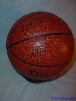 2005 Kansas Jayhawks Team Signed Basketball KU with COA