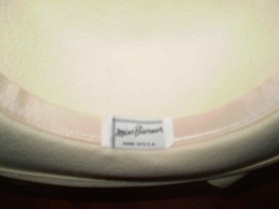 Vtg Michael Howard Miss Bierner Wool Felt Cream Hat