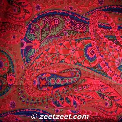 Kaffe Fassett Paisley Jungle Rust Red GP60 Fabric Yd