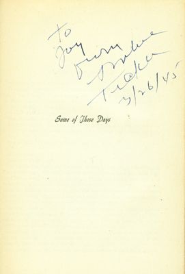 Signed Some of These Days Sophie Tucker Autobiography HC 1st Ed 1945