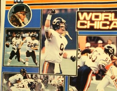 1986 Chicago Bears 22 x 34 World Champs Poster Super Bowl XX Payton