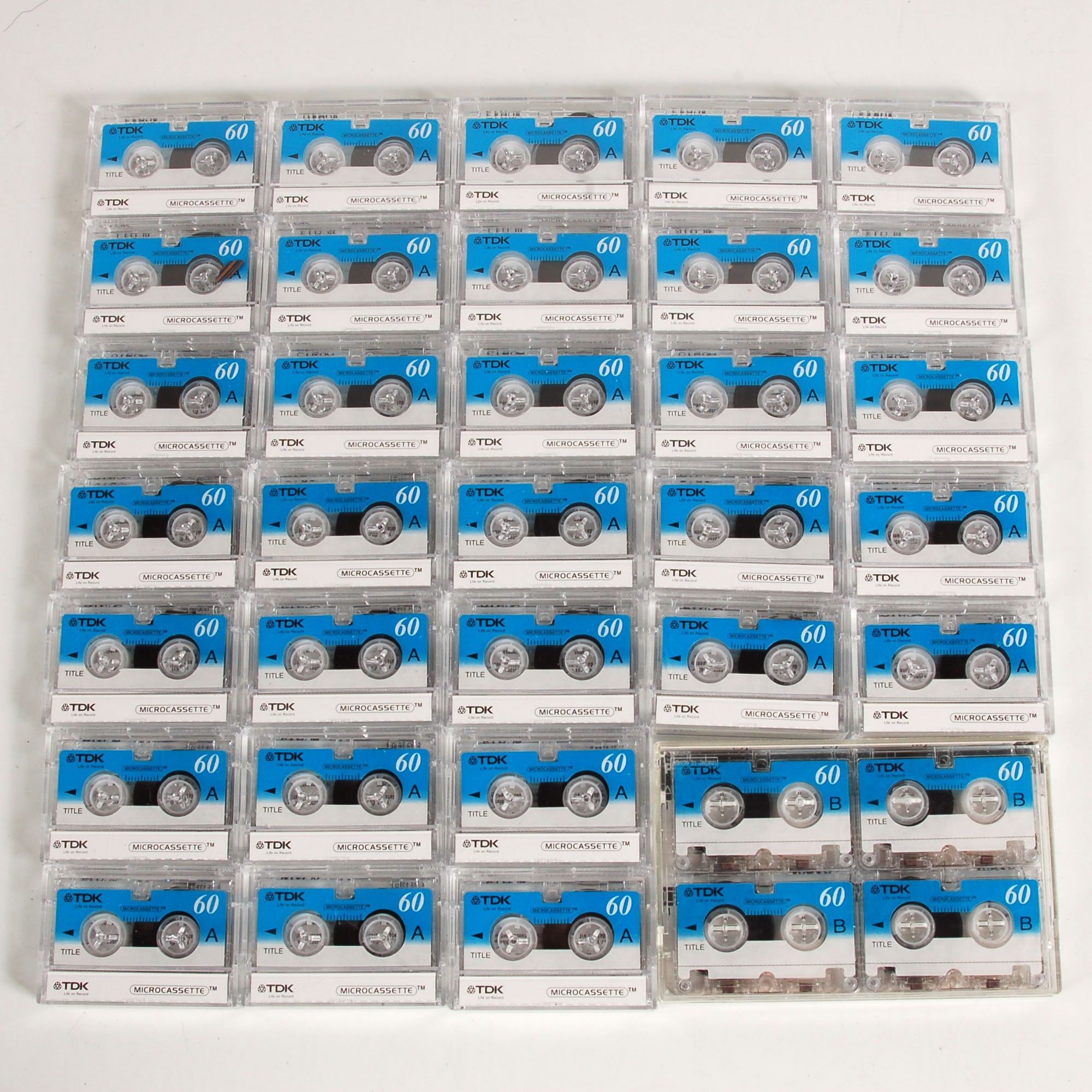 Up for auction is a lot of 35 Microcassette tapes in unused condition
